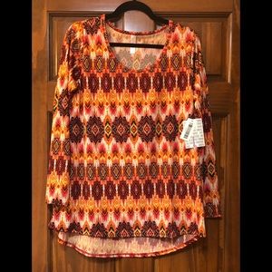 NWT LuLaRoe Lynnae Tunic- Orange Blaze